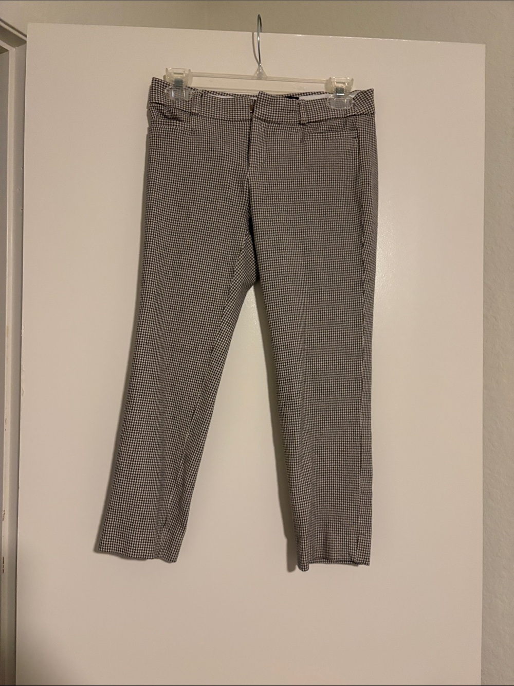 Womans Brown and White Checked Dress Pants